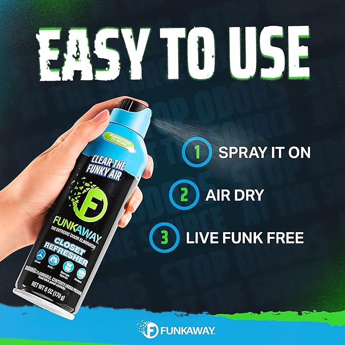 FunkAway Extreme Odor Eliminating Closet Refresher AeroSpray, 6 oz., Odor - Image 5