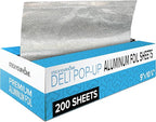 200 Count Pre-Cut Deli Aluminum Foil by StockYourHome