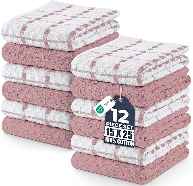 Utopia Towels - Kitchen Towels 12 Pack, 15 x 25 Inches, 100% Ring Spun Cotton by UTOPIATOWELS