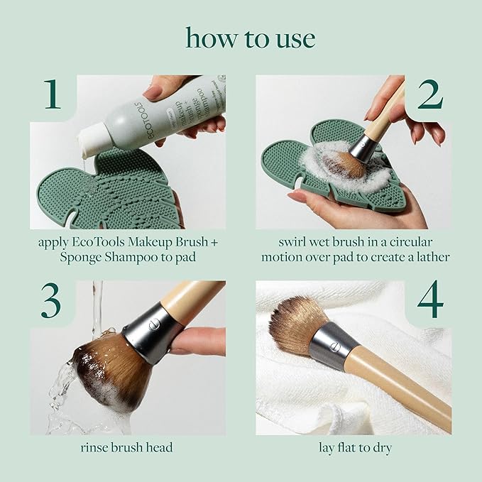 EcoTools Makeup Brush Cleansing Pad + Deep Clean Shampoo Bundle, Brush Cleaner - Image 4