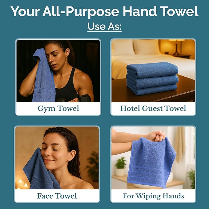CASA PLATINO Bath Hand Towels for Bathroom - Image 4