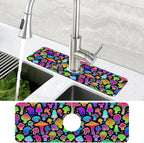 Bright Neon Mushroom Kitchen Sink Splash Guard Absorbent Fast Drying Mat Faucet - Image 4