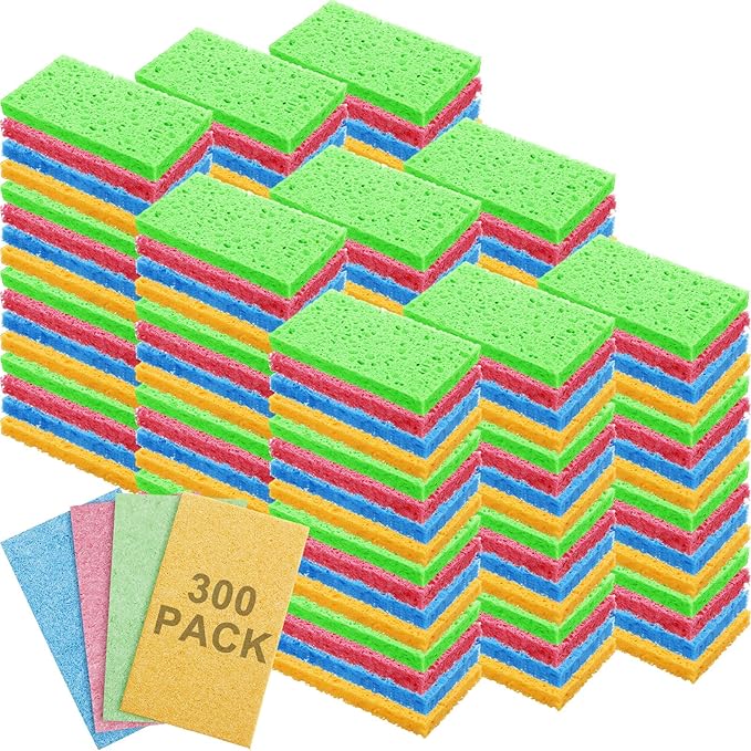 Zhengmy 300 Pieces Sponges Kitchen Compressed Sponges Bulk Natural Dish Sponge by Zhengmy