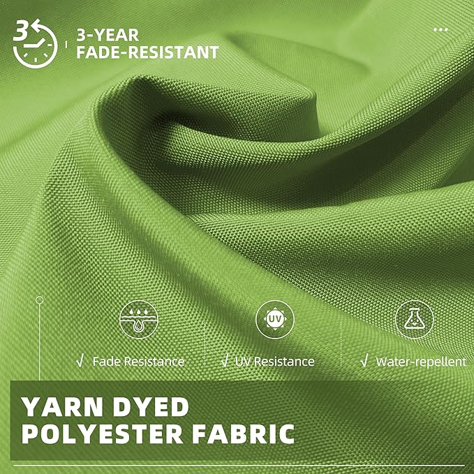 PURPLE LEAF 9' X 11.5' Square Cantilever Umbrella Patio Umbrella with Base Outdoor Umbrella Aluminum Offset with 360-degree Rotation for Garden Deck Pool Patio Apple Green - Image 3