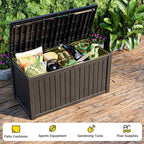 DRATO 150 Gallon Outdoor Storage Box, Large Waterproof Deck Box, Lockable Resin Storage Container with Reinforced Support for Patio Cushions, Garden Tools, UV-Resistant Outdoor Chest（Black，150 Gallon） - Image 5
