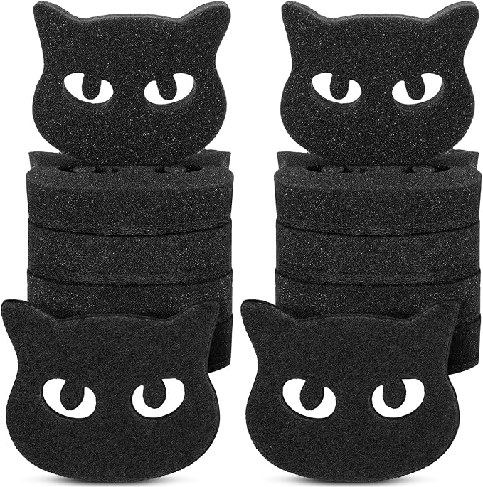 Tioncy 12 Pack Black Cat Sponges Bulk Dual Sided Scrubber Sponges Dishwashing by Tioncy
