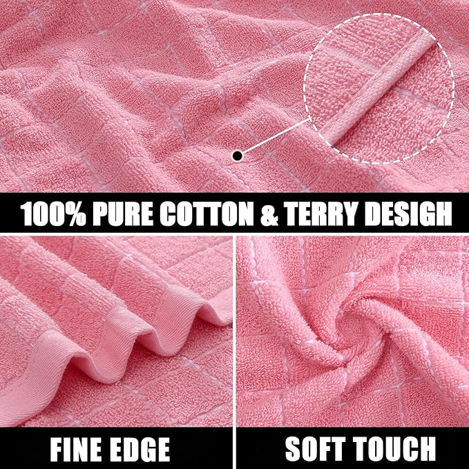 Mordimy 100% Cotton Terry Cloth Dish Cloths, Soft and Absorbent Checkered Dish - Image 2