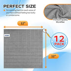HOMERHYME Microfiber Washcloths, 12 Pack Wash Cloths Face Towels, Soft Lint - Image 2
