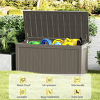 TARKARI 320 Gallon Lockable Resin Deck Box, Waterproof & UV-Resistant Outdoor Storage Box for Outdoor Cushion Storage, Garden Tools & Pool Accessories Storage, Gray - Image 6