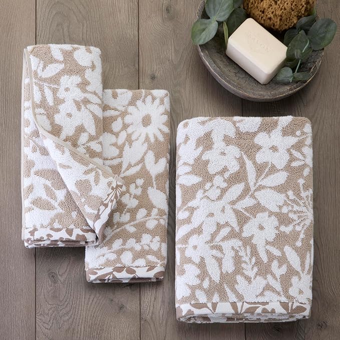 SKL Home Bedford Floral 100% Cotton Premium 2-Piece Hand Towel Set, 600 GSM - Image 3