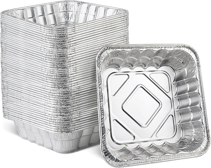 PLASTICPRO Disposable 10'' X 10'' X 3'' Inch Square Aluminum Tin Foil Baking by PLASTICPRO