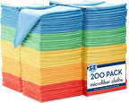 S&T INC. 200 Pack Microfiber Cleaning Cloth, Bulk Towels by STINC