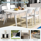 VECELO 4 Pack Stackable Dining Chairs, Plastic Patio Chairs for Indoor Outdoor Use in Kitchen, Poolside, No Assembly, Matte White - Image 7