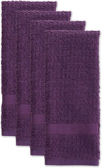 DII Basic Terry Collection Waffle Dishtowel Set, Solid Eggplant, 4 Piece - Image 2