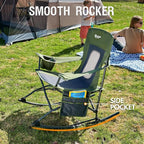 Portal Outdoor Rocking Chair Camping Folding Portable Rocker with Cup Holder Side Pocket Carry Bag, Support 350LBS (Mesh Green), 2 Pack - Image 6
