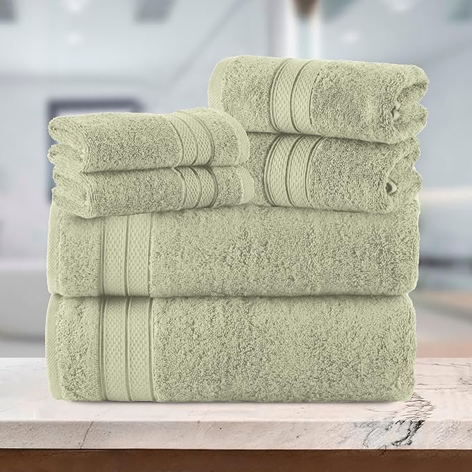 Elegant Comfort Luxury 6-Piece Towel Set, Premium Soft 100% Turkish Cotton - Image 7