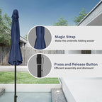 Simple Deluxe 9' Patio Umbrella Outdoor Table Market Yard Umbrella with Push Button Tilt/Crank - Image 4