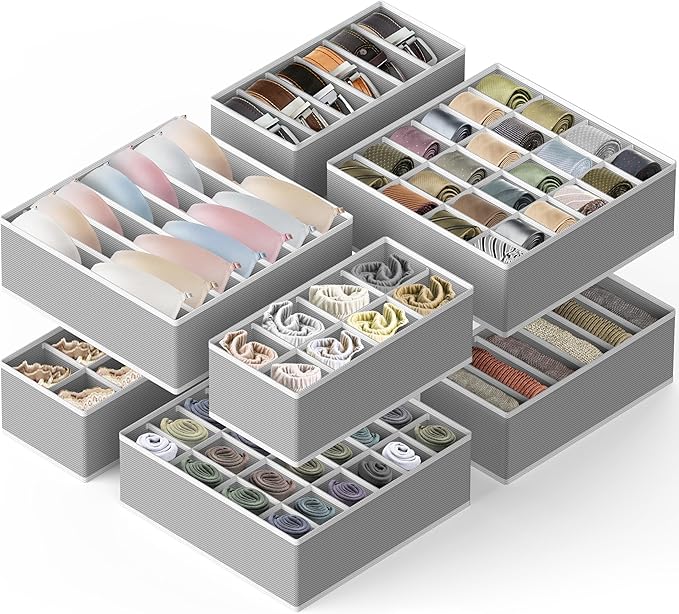 Simple Houseware Closet Underwear Organizer Drawer Divider Assorted 7 Pieces - Image 5