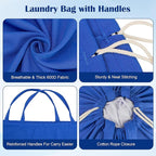 Laundry Bag with Handles & Drawstring Closure 27.6”Wx35"H, Thick Laundry Bag - Image 4