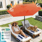 AreShark 7.5FT Patio Umbrella Table Market Umbrella with 6 Sturdy Ribs, Button Tilt/Crank, Heavy-Duty Outdoor Umbrellas for Pool, Deck, Garden and Backyard, Orange - Image 5