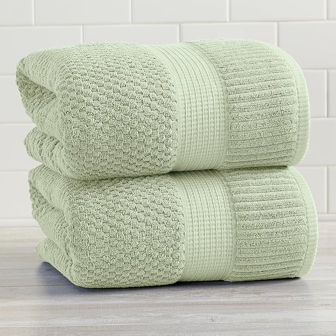 NY Loft 100% Cotton 2 Pack Bath Sheet Towel Set | Extra Large Bath Towel Set of - Image 8