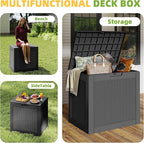 31 Gallon Outdoor Storage Box Weather Resistant UV Protection Waterproof Resin Deck Box for Garden, Patio, Porch, Delivery(Rattan Black) - Image 6