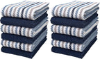 Premium Kitchen Towels | Large Cotton Kitchen Hand Towels | Popcorn Striped by BumbleTowels