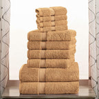 SUPERIOR Egyptian Cotton Pile 10 Piece Towel Set, Includes 2 Bath, 4 Hand - Image 2
