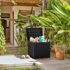 Greesum 31 Gallon Resin Deck Box All Weather Outdoor Storage Boxes for Patio Furniture Set,Outdoor Toys,Garden Tools,Black - Image 2