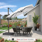 PURPLE LEAF 8'×8' Patio Cantilever Umbrella with Base Included Offset Outdoor Umbrella with cover Square umbrella outdoor patios for Backyard Pool Garden White - Image 2