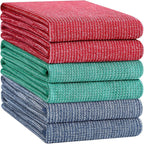 Homaxy Premium Kitchen Towels, Large Cotton Kitchen Hand Towels, Flat and Terry - Image 8