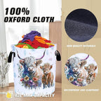 Highland Cow Laundry Basket Cattle Animal Foldable Oxford Cloth Funny Tote Bag - Image 6