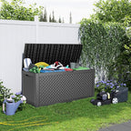 121 Gallon Waterproof Outdoor Storage Box,Resin Deck Box,Lockable Outside Storage Box Container for Patio Furniure,Garden,Pool Tools (121 Gallon,Black) - Image 6