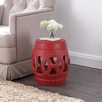 JONATHAN Y TBL1022C Lucky Coins 16" Chinese Ceramic Drum Indoor/Outdoor Garden Stool Bohemian, Coastal, Cottage, French Country, Traditional, for Living Room, Garden Room, Patio, Matte Red - Image 6