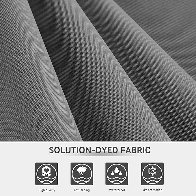 10 X 13 FT Cantilever Outdoor Patio Umbrella with Led Lights Large Heavy Duty 360° Rotation Double Top Offset Rectangular Umbrellas for Backyard Garden Pool Outside Deck, Grey - Image 9