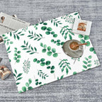 Watercolor Plant Green Leaves Dish Drying Mat - Image 6