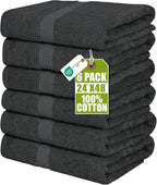 Utopia Towels 6 Pack Medium Bath Towel Set, 24 by 48 Inches, 500 GSM 100% Ring by UTOPIATOWELS