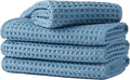 Microfiber Waffle Face Towels, 4 Pieces, Fast Drying, Lint Free 430 GSM by Unknown