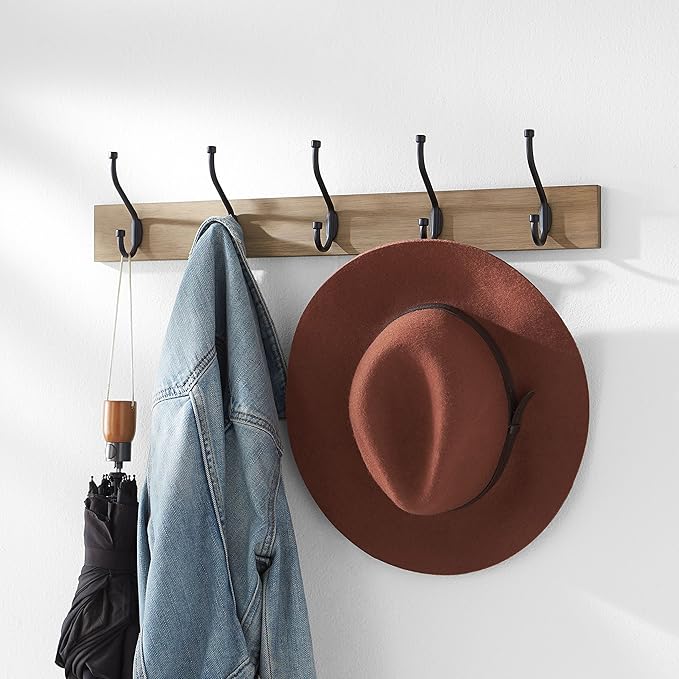 Amazon Basics Rectangular Farmhouse Wall-Mounted Coat Rack - Image 6