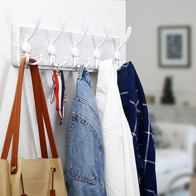 WEBI Coat Rack Wall Mounted, Wood Coat Hooks Wall Mount, Large Coat Hanger Wall - Image 4