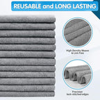 FIXSMITH Grey Microfiber Cleaning Cloth -Pack of 12, Highly Absorbent Cleaning - Image 3