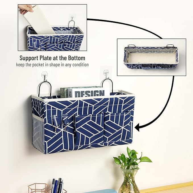 2pcs Large Wall Hanging Storage Bag, Door Closet Linen Fabric Pockets Organizer - Image 3