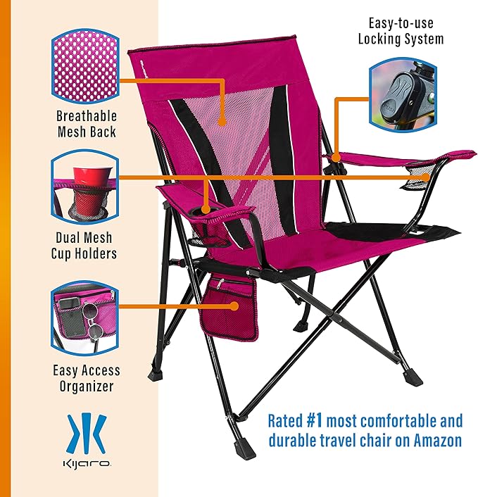 Kijaro XXL Dual Lock Portable Camping Chair - Supports Up to 400lbs - Enjoy The Outdoors in a Versatile Folding Sports & Outdoor Chair - Image 5