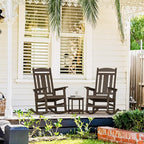 LUE BONA Outdoor Rocking Chairs Set of 2, Weather Resistant HDPS Poly Rocker Chairs, 350lb Heavy Duty, Oversized Porch Rocker for Adult, High Back Smooth Rocking Chair for Outdoor & Indoor, Brown - Image 5