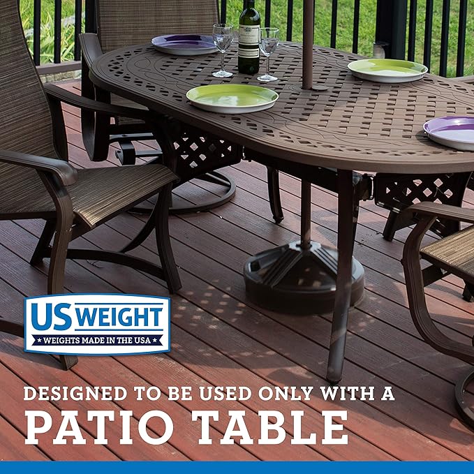US Weight Durable Fillable Umbrella Base for Patio Table - 50 Pound Capacity Heavy Duty Adjustable Stand for Outdoor Umbrellas - Made in The USA - Image 2