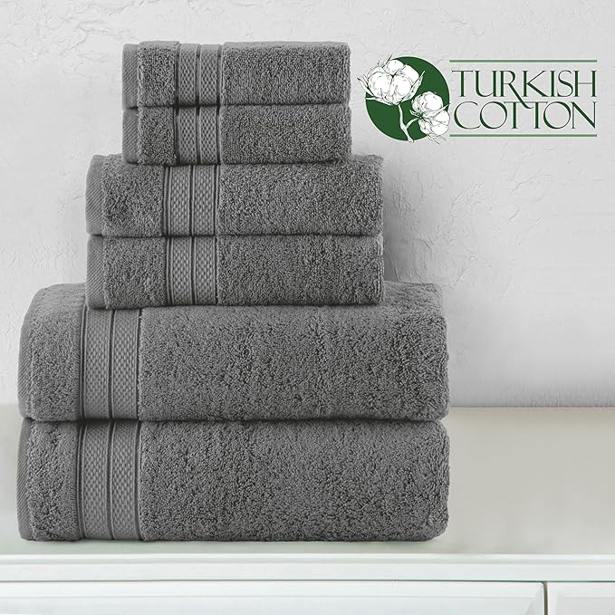 Elegant Comfort Luxury 6-Piece Towel Set, Premium Soft 100% Turkish Cotton - Image 5