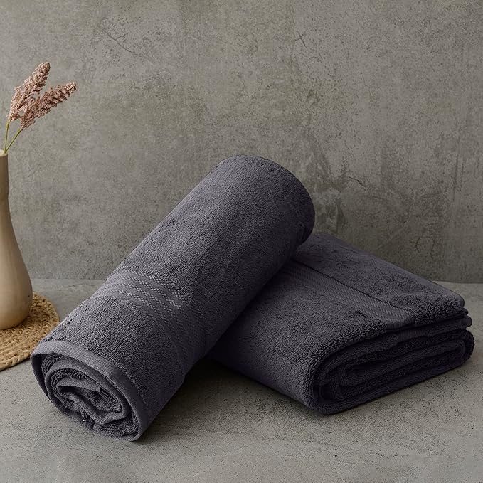 Fabdreams 100% Organic Cotton Bath Sheet Set of 2 700 GSM Oversized Towels - Image 2
