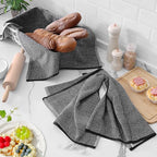 Homaxy Premium Kitchen Towels, Large Cotton Kitchen Hand Towels, Flat and Terry - Image 6