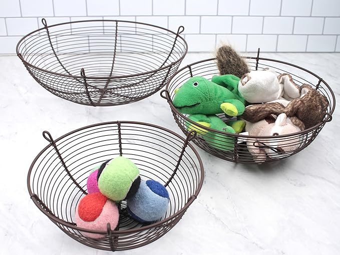 RSVP International Hanging Storage Collection 3-Tier Baskets, Bronze Woven Wire - Image 5