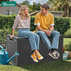 YITAHOME 100 Gallon Resin Deck Box, Weather Resistant Outdoor Storage Box, Lockable Indoor Outdoor Storage for Supplies and Essentials, Black - Image 2